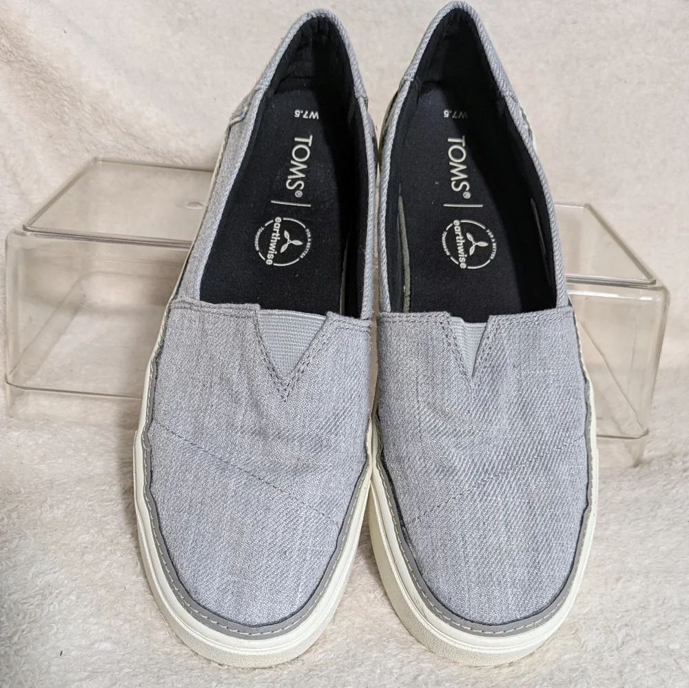 Women's Toms Parker Drizzle‎ Grey Melange Twill Sneakers | Size 7.5